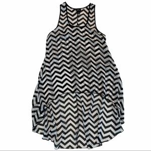 RUE 21 Low High Striped Sheer Sleeveless Top